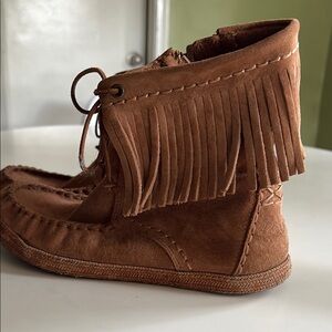 UGG Tan Fringe Moccasins